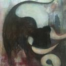 Von Kuh zu Q (70 x 80 cm, Acryl auf Leinwand, 2012)